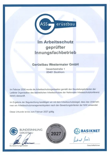 Zertifikat Arbeitsschutz